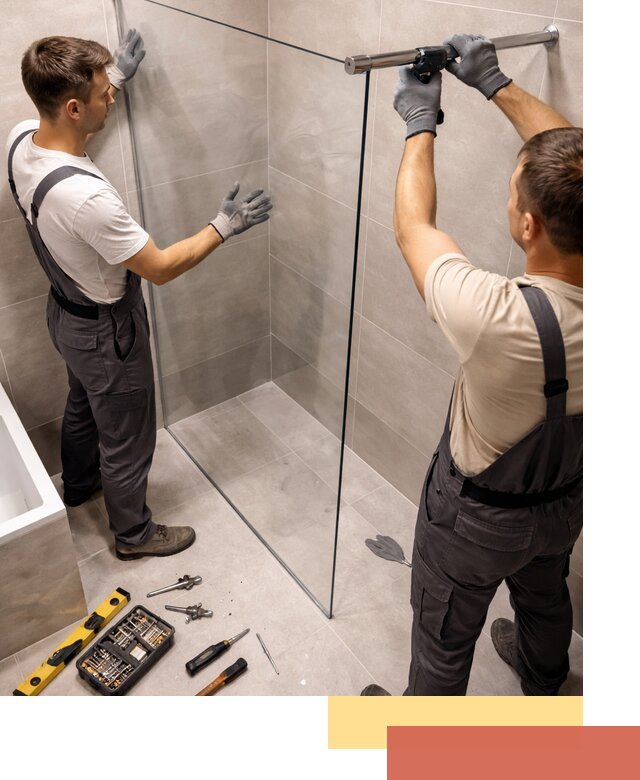 Стеклянные перегородки для душа в Кандалакше — изготовление и монтаж