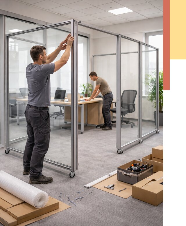 Мобильные офисные перегородки в Кандалакше от 12629 руб. — установка под ключ | ОТДЕЛОЧНИК-Кнд