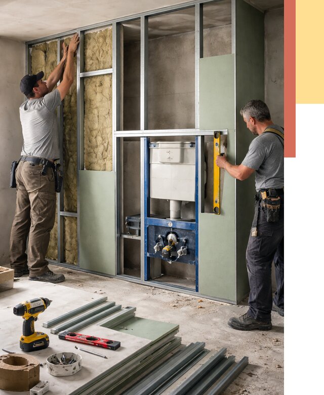 Установка сантехнических перегородок в Кандалакше от 8588 руб. | ОТДЕЛОЧНИК-Кнд