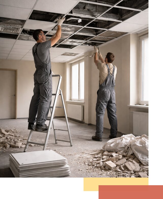 Демонтаж потолков Армстронг профессионально в Кандалакше