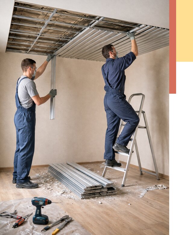 Демонтаж реечного потолка в Кандалакше от 4546 руб. быстро и недорого | ОТДЕЛОЧНИК-Кнд