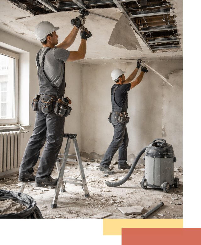 Демонтаж гипсокартонного потолка в Кандалакше быстро и аккуратно