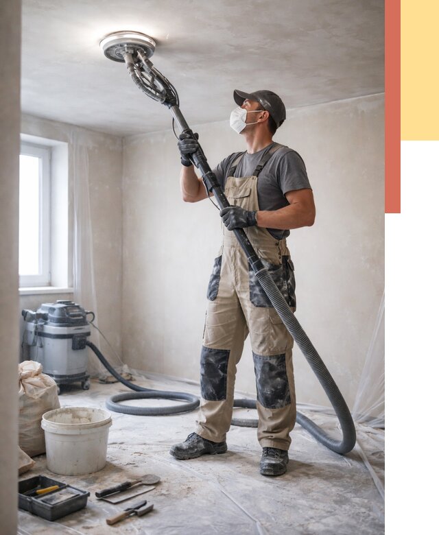 Шлифовка потолка в Кандалакше от 3536 руб. — услуги шлифования потолка | ОТДЕЛОЧНИК-Кнд