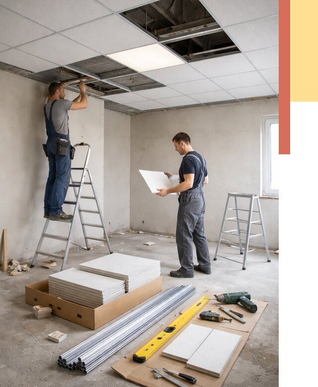 Монтаж потолка армстронг в Кандалакше от 4546 руб/м2 — быстрая установка под ключ | ОТДЕЛОЧНИК-Кнд