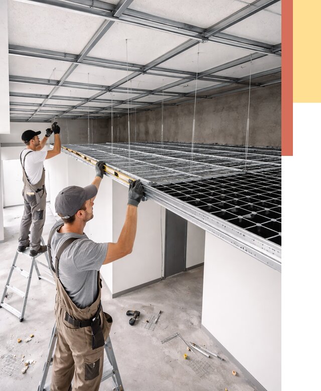 Монтаж потолка грильято в Кандалакше от 455 руб./м² — быстрая сборка под ключ | ОТДЕЛОЧНИК-Кнд