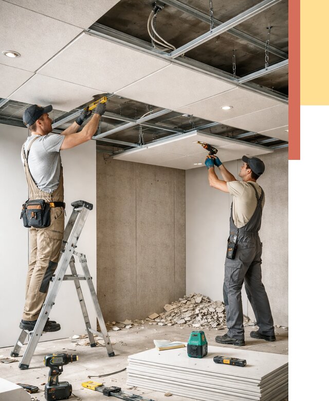 Монтаж акустического потолка в Кандалакше от 6567 руб/м2 — быстро и недорого | ОТДЕЛОЧНИК-Кнд