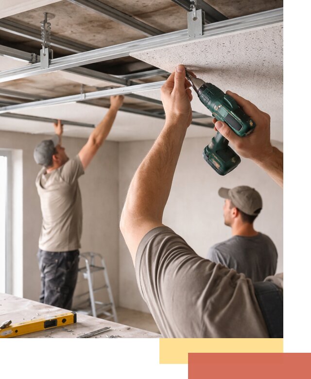 Монтаж акустического потолка в Кандалакше под ключ