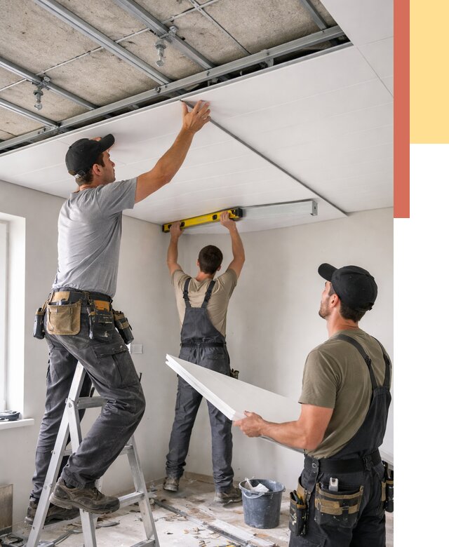 Монтаж потолка из ПВХ панелей в Кандалакше от 3536 руб./м2 — быстро и недорого | ОТДЕЛОЧНИК-Кнд