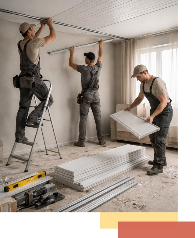 Монтаж потолка из ПВХ панелей в Кандалакше оперативно и качественно