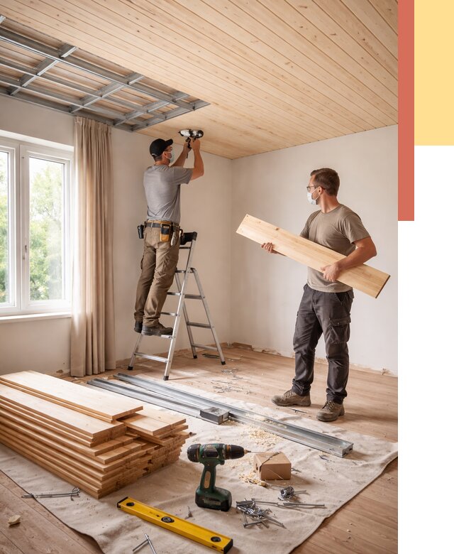 Монтаж потолка из вагонки в Кандалакше от 6567 руб. | Быстро и недорого — ОТДЕЛОЧНИК-Кнд