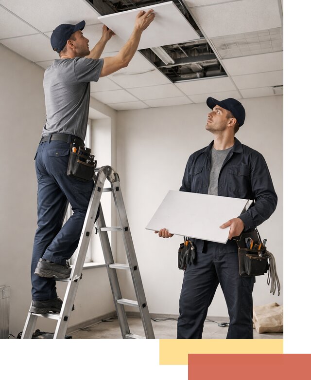 Обслуживание подвесного потолка в Кандалакше — ремонт и чистка