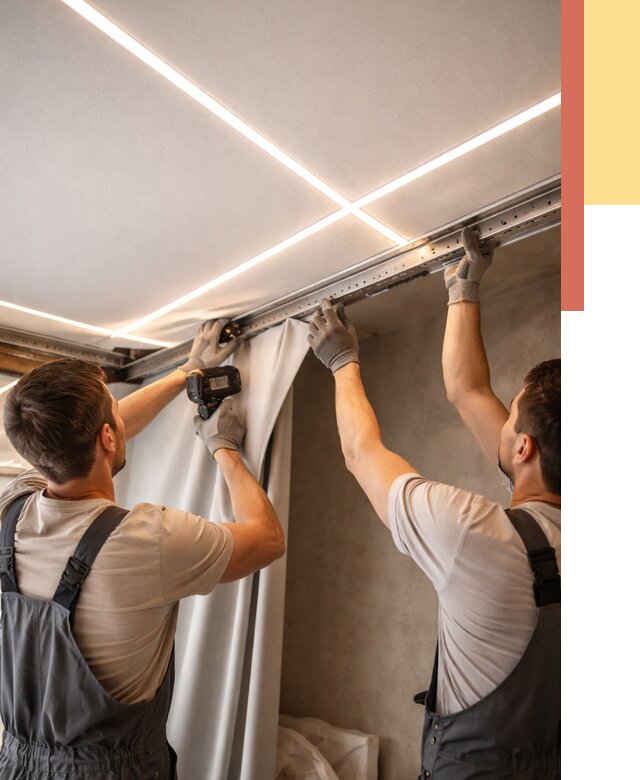 Монтаж натяжного потолка со световыми линиями в Кандалакше от 1212 руб. | ОТДЕЛОЧНИК-Кнд