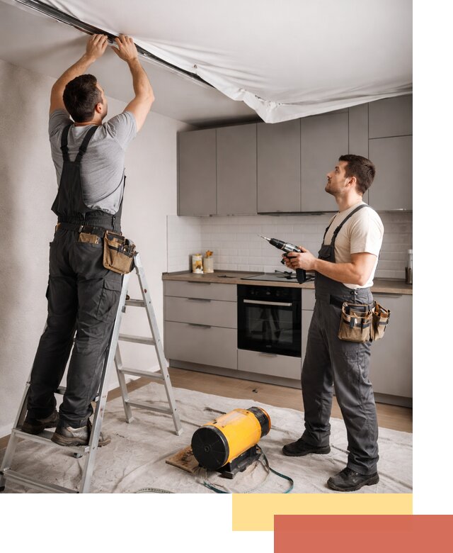 Монтаж натяжного потолка на кухне в Кандалакше