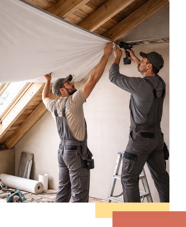 Монтаж натяжного потолка в мансарде в Кандалакше