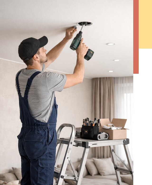 Установка и монтаж точечных светильников в натяжной потолок в Кандалакше от 1819 руб. | ОТДЕЛОЧНИК-Кнд