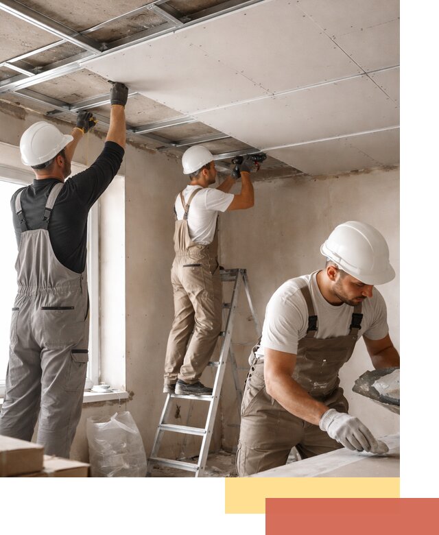 Одноуровневый потолок из гипсокартона в Кандалакше — монтаж и отделка