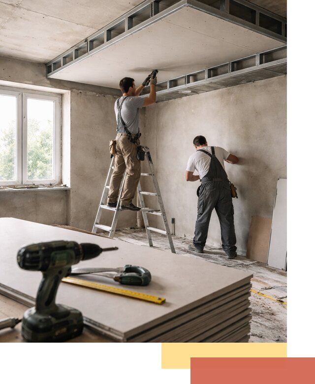 Двухуровневый потолок из гипсокартона в Кандалакше