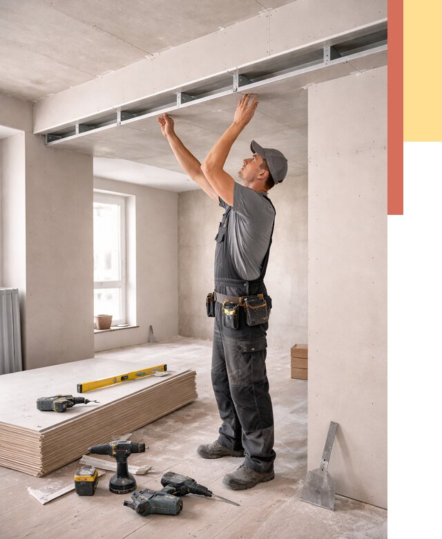 Потолок из гипсокартона с нишей в Кандалакше от 1263 руб. под ключ | ОТДЕЛОЧНИК-Кнд