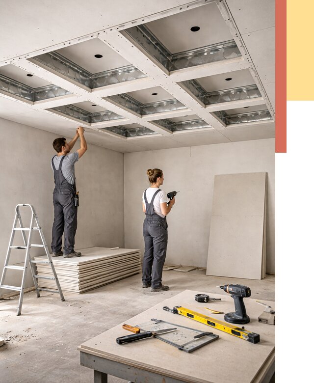 Кессонный потолок из гипсокартона в Кандалакше от 1869 руб. — монтаж и под ключ | ОТДЕЛОЧНИК-Кнд