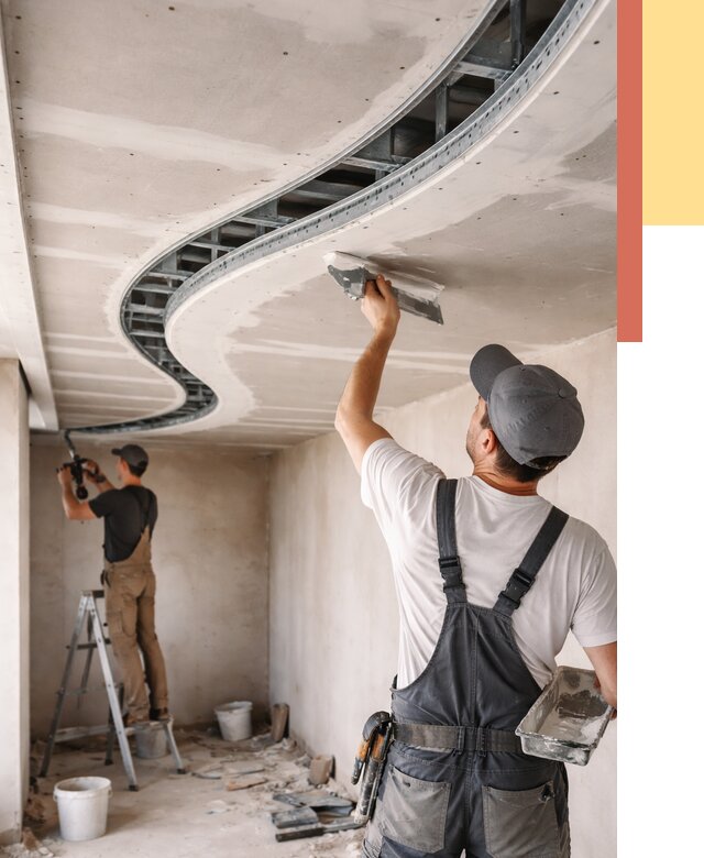 Криволинейный потолок из гипсокартона в Кандалакше от 2122 руб./м2 | ОТДЕЛОЧНИК-Кнд