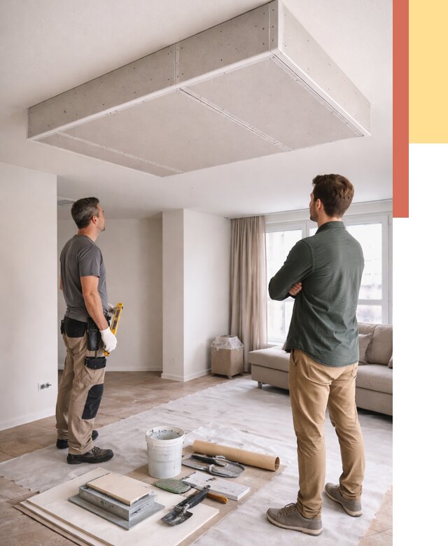 Короб на потолке из гипсокартона в Кандалакше от 2223 руб. — монтаж и услуги под ключ | ОТДЕЛОЧНИК-Кнд