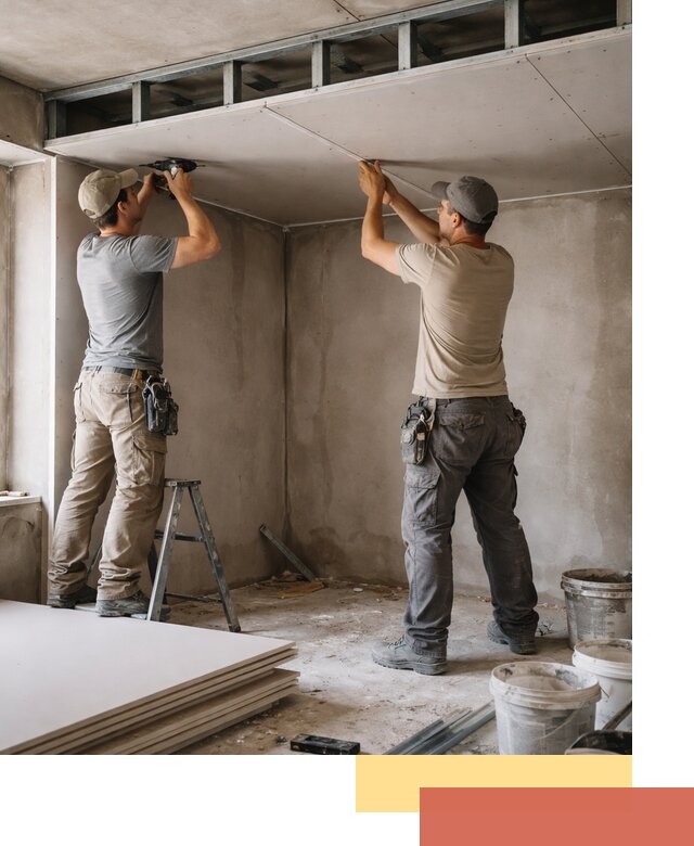 Короб из гипсокартона на потолке под ключ в Кандалакше