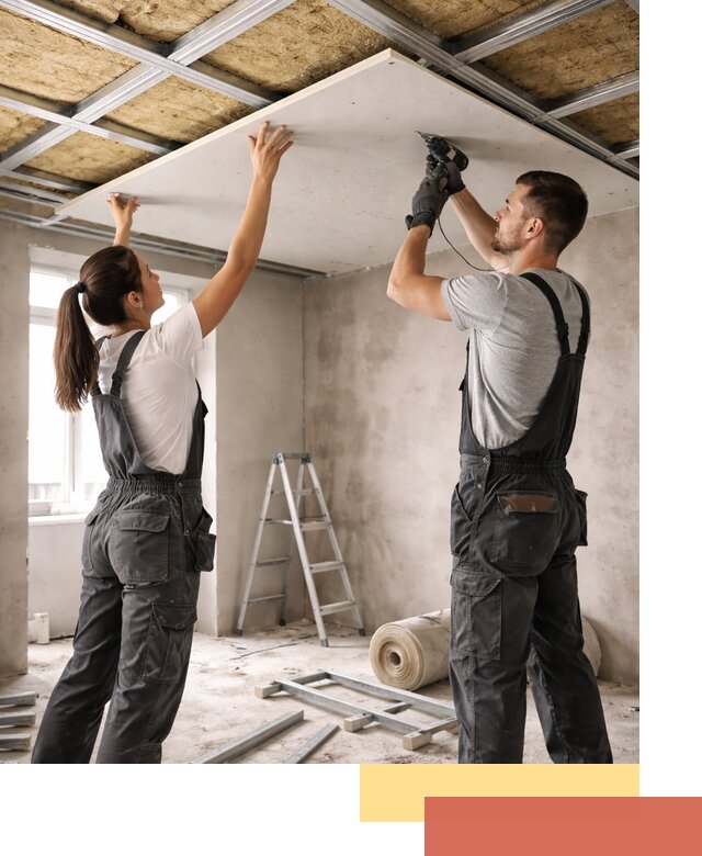 Звукоизоляция потолка из ГКЛ в Кандалакше профессионально и надежно