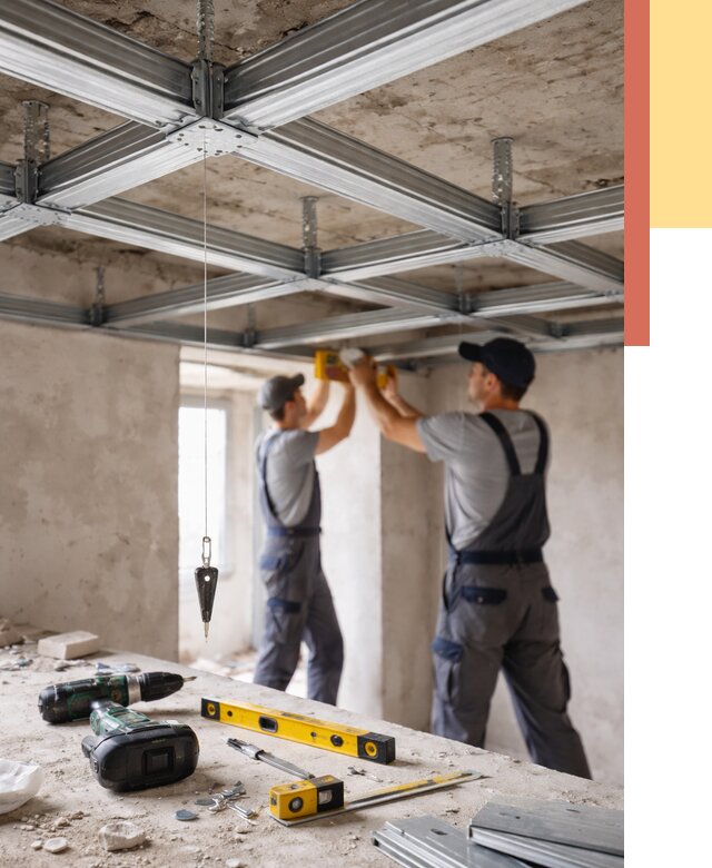 Монтаж каркаса потолка из профиля в Кандалакше от 4546 руб. — услуги ОТДЕЛОЧНИК-Кнд