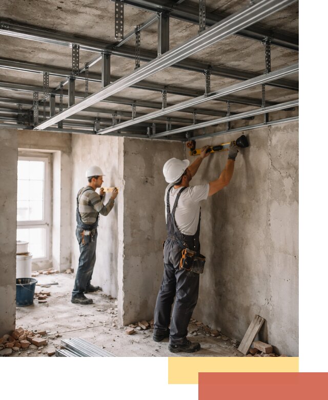 Монтаж каркаса потолка из профильного профиля в Кандалакше