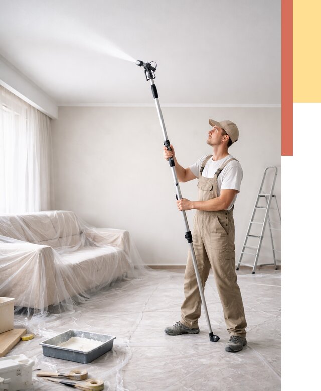 Покраска потолка краскопультом в Кандалакше от 4546 руб. быстро и недорого | ОТДЕЛОЧНИК-Кнд