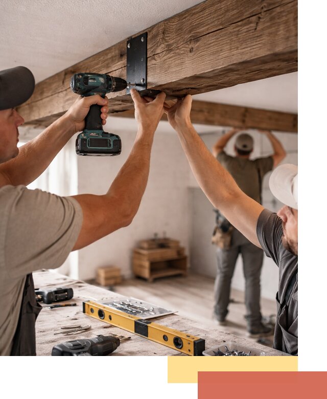 Монтаж декоративных потолочных балок в Кандалакше