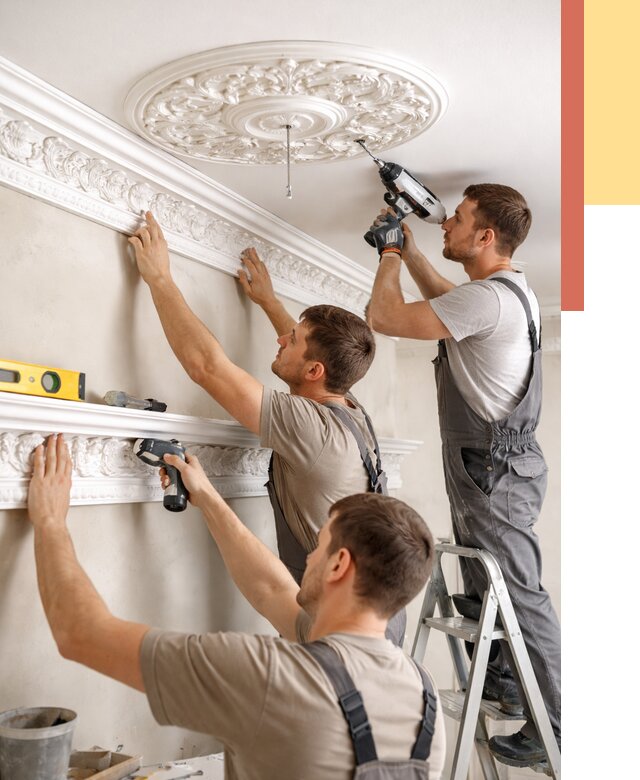 Монтаж лепнины на потолок в Кандалакше от 3233 руб. быстро и недорого | ОТДЕЛОЧНИК-Кнд