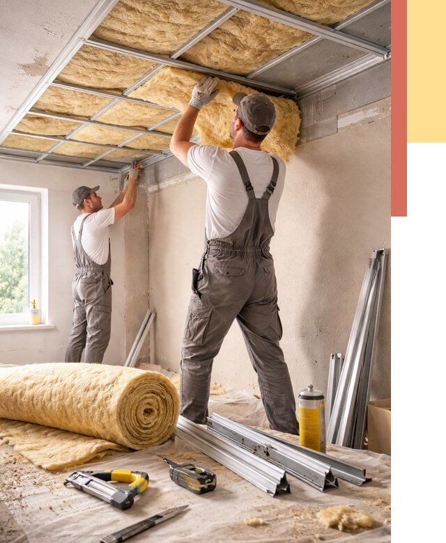 Утепление потолка в Кандалакше от 7274 руб/м2 — недорого, быстро, под ключ | ОТДЕЛОЧНИК-Кнд