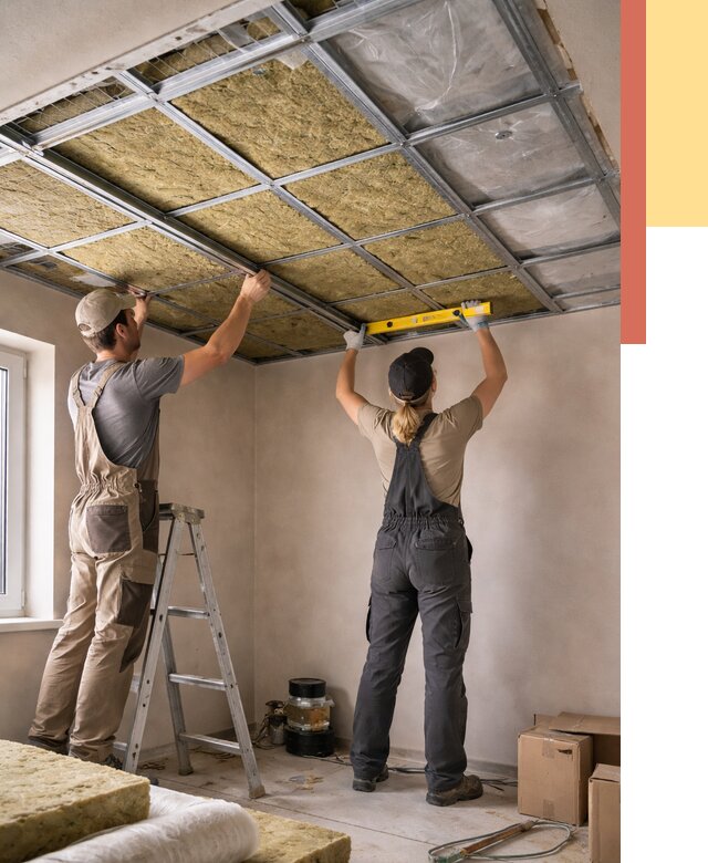 Шумоизоляция потолка в Кандалакше от 1263 руб. под ключ — услуги ОТДЕЛОЧНИК-Кнд