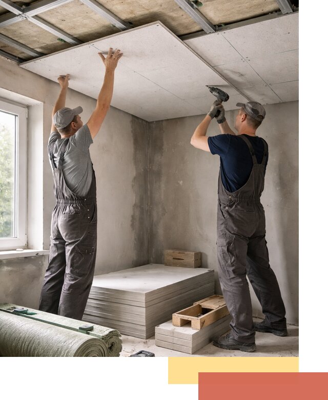 Шумоизоляция потолка панелями ЗИПС в Кандалакше